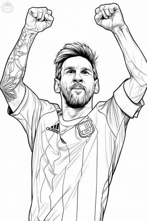 9 Bộ tranh tô màu Messi cho bé tập rê bóng bằng màu sắc, sáng tạo khỏi bàn