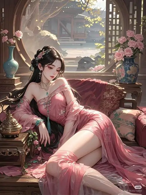 31 Cô gái trong khung hình đưa ngón tay lên môi như muốn giữ kín một bí mật, giọt lệ đọng dưới mi, sắc da óng và mắt to làm bức vẽ hợp với mạch tranh ngôn tình cổ đại nhiều day dứt