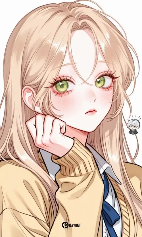 34 Thiếu nữ tóc trắng ôm bó hồng đỏ có vẻ waifu trưởng thành nhưng không nặng nề, nền đen làm nhân vật nổi bật và sang, bức ảnh hợp ai thích anime nữ dễ thương theo kiểu tinh tế pha chút quyến rũ