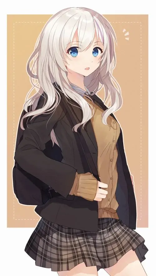 101 Cô gái minh họa mặc áo nâu đi giữa con đường lá đỏ, từng bước chậm nhưng chắc làm bức hình như một cảnh slice of life trầm hơn thường lệ, màu thu rực bao quanh càng tôn rõ vẻ cá tính và nét đẹp hơi xa xăm