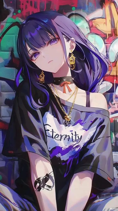 9 Ánh mắt tím trên khuôn mặt nhân vật phản chiếu sự hài hòa trong khung hình mang đậm chất nghệ thuật hâm mộ. Một bức ảnh anime nữ màu tím vô cùng dễ thương với nụ cười tỏa nắng rạng rỡ làm say đắm.
