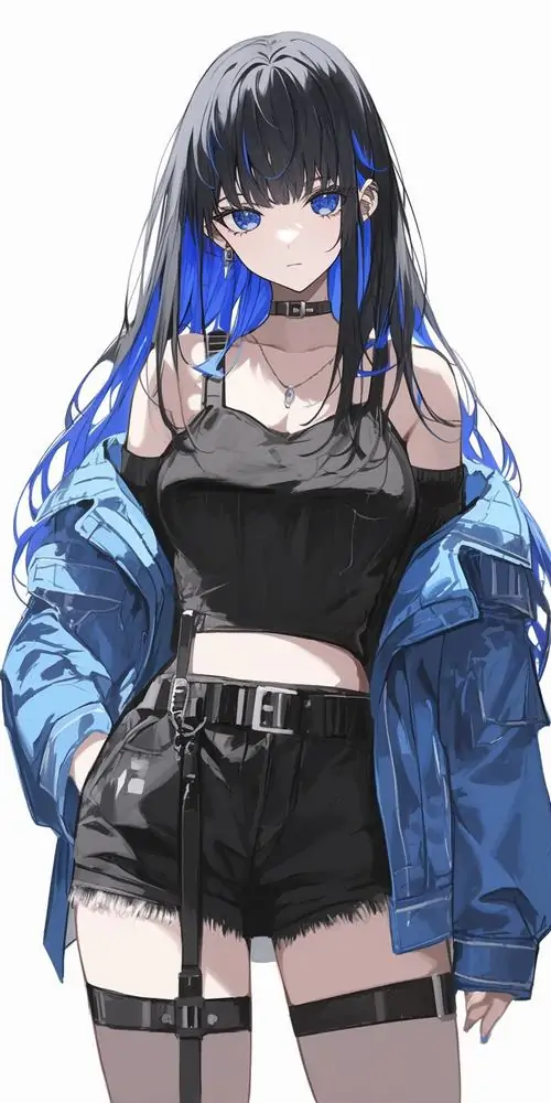 51 Thiếu nữ tóc trắng trong bộ trang phục xám đen ngồi nghiêng hờ, phần khăn choàng sáng và nền cũ tối làm bức hình có độ đối chọi thú vị, vẻ lặng im khiến người xem liên tưởng tới anime giả tưởng đen tối khá rõ