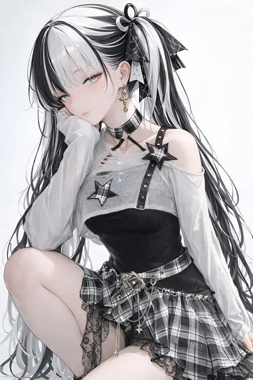 47 Hình anime nữ cô nàng tóc hồng mặc streetwear đen trong hành lang xanh, cách phối áo ngắn và dây nịt làm cơ thể trông chắc khỏe, bố cục dọc rõ ràng phù hợp người mê hình nền có chất thành thị và gọn mắt