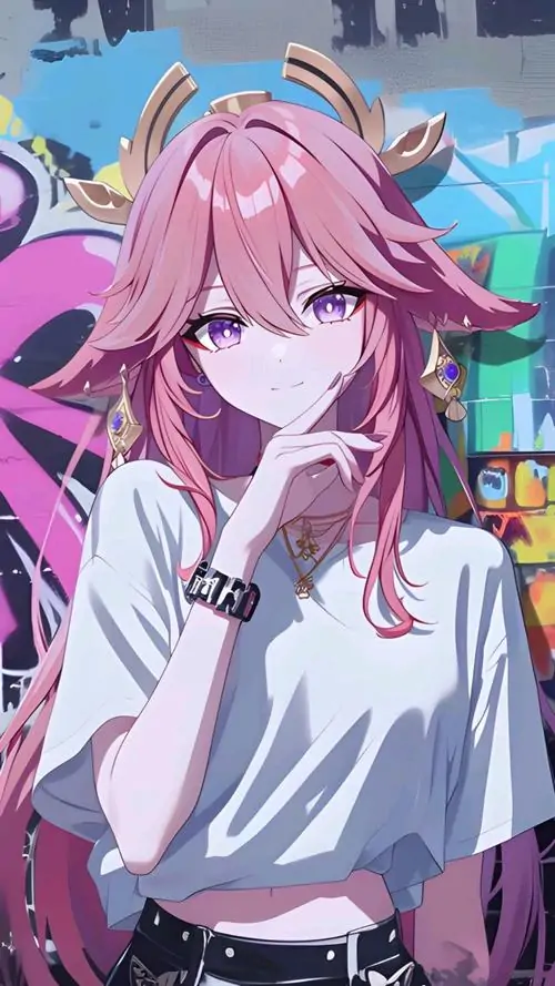 39 Ảnh cô nàng anime thiếu nữ tóc vàng mặc sơ mi trắng và cà vạt đen được đặt trong nền vàng nâu mờ, bố cục gần và ánh sáng mềm làm gương mặt sáng hơn, trông như một cô lớp trưởng đẹp nhưng khá khó gần