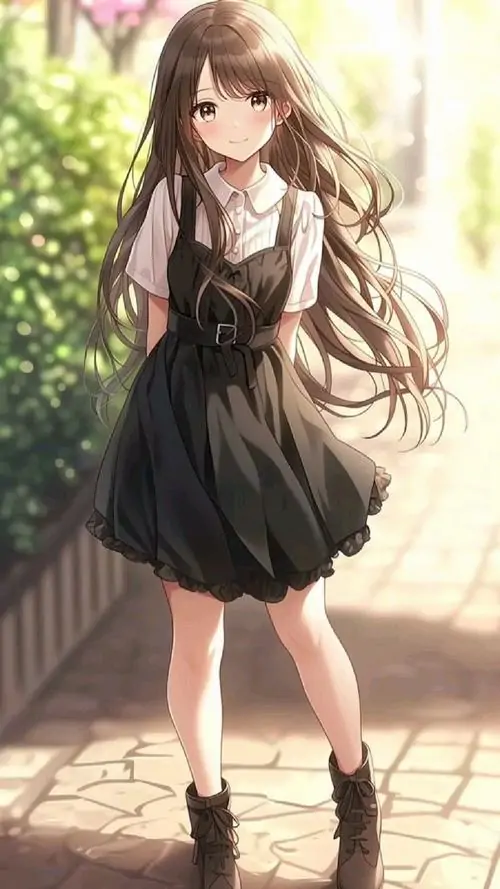 94 Ảnh hoạt họa nổi bật cho thấy cô bé mặc seifuku xanh đứng trên dốc nắng, cặp sách vắt chéo và tóc lay nhẹ tạo cảm giác chuẩn bị bứt đi, nét mặt bình tĩnh khiến khung hình vừa rạng rỡ vừa mạnh mẽ theo kiểu nữ sinh độc lập