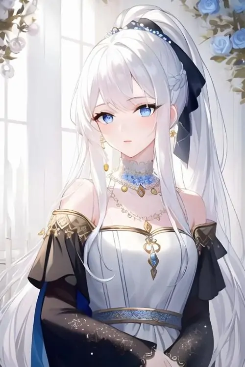 24 Cô nàng tóc trắng mặc đồ đen đứng trong gió chiều, tóc dài lướt qua vai và ánh nhìn nghiêng rất trầm khiến bức hình có độ sâu rõ rệt, hợp gu người mê vẻ sang mà không cần quá nhiều màu