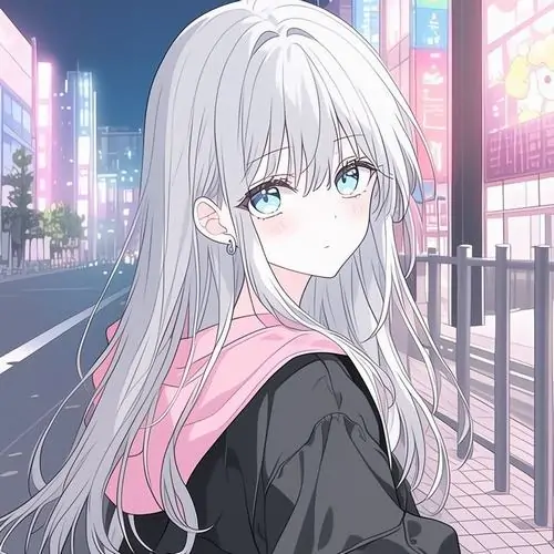 27 Cô gái tóc trắng buộc cao hai bên đứng giữa trời sao, thân hình mảnh và chiếc váy sáng khiến bức hình trông mềm, buồn nhẹ mà vẫn đẹp, gợi rõ cảm giác đổi thay sau một biến cố lớn