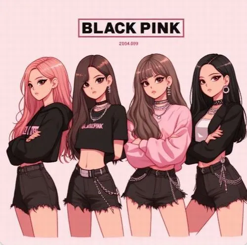 26 Fanart Kpop tái hiện Blackpink trong outfit đen hồng sắc nét với thần thái tự tin và nổi bật