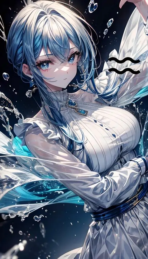 4 Ảnh cung Bảo Bình nữ anime ngầu có vương miện băng sáng nhẹ khiến tổng thể trông sang hơn mà vẫn giữ nét trẻ trung