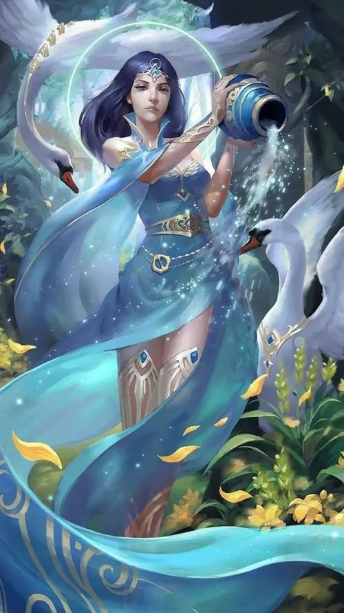 19 Hình Bảo Bình nữ chibi với ánh mắt sắc nét tạo nên sự đối lập thú vị giữa nét đáng yêu và vẻ lạnh bên ngoài