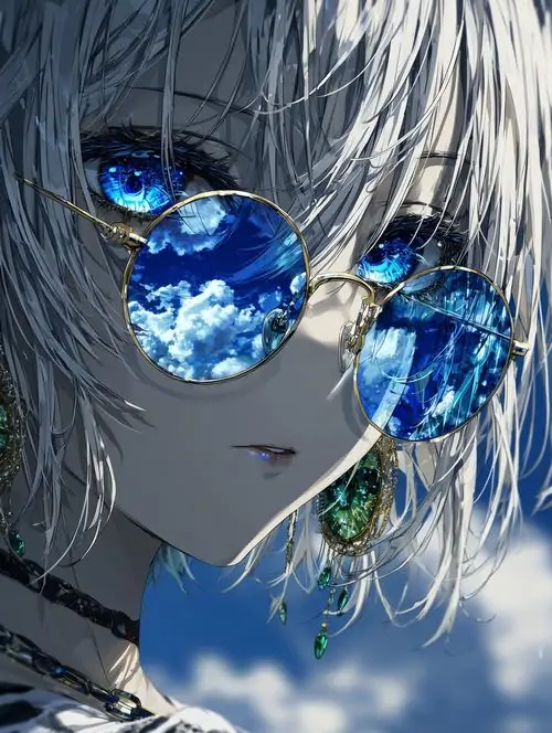 22 Hình cung Bảo Bình nữ anime kết hợp chòm sao lấp lánh giúp nhân vật nổi bật hơn giữa không gian xanh tím đầy liên tưởng