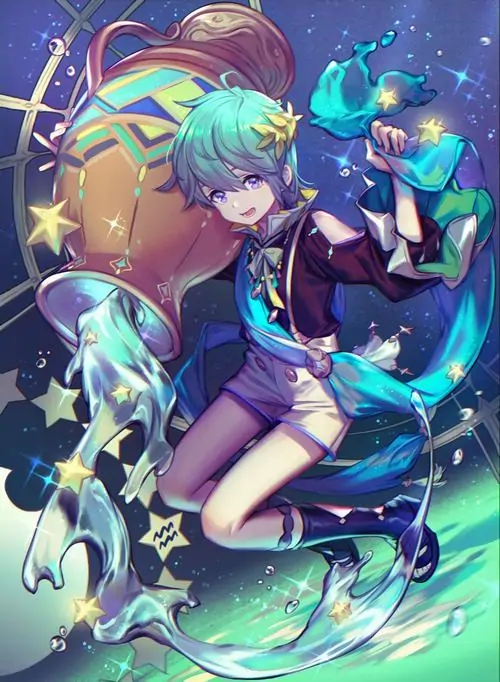 23 Ảnh nữ Bảo Bình phong cách chibi nổi bật nhờ tông xanh huyền ảo khiến khung hình vừa dễ thương vừa giữ chất riêng