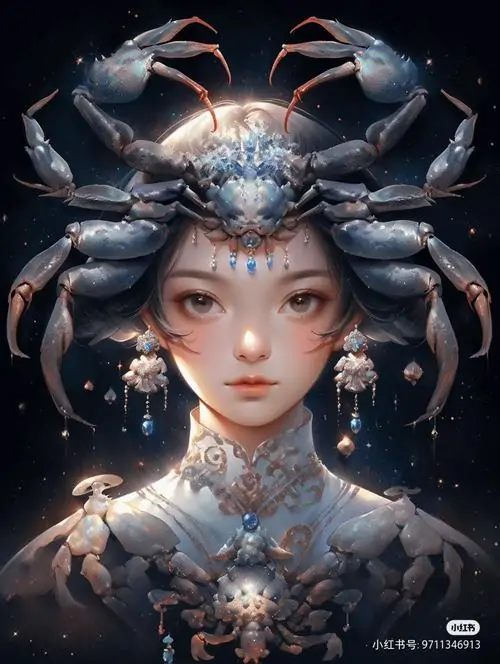 11 Ảnh anime Cự Giải nữ với đôi mắt tròn long lanh, bảng màu mềm tạo cảm giác trong trẻo và rất hợp làm hình nền