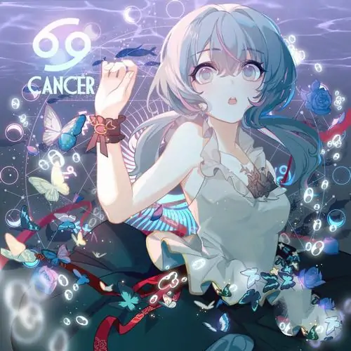 15 Ảnh anime cung Cự Giải nữ trước mây đêm lấp lánh, nét buồn dịu khiến khung hình mang chiều sâu rất riêng