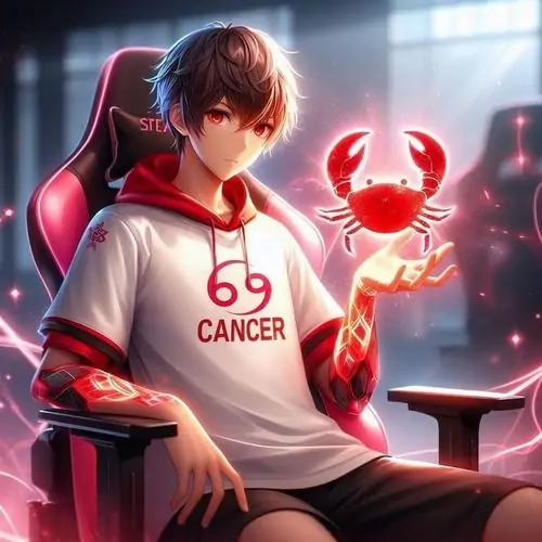 23 Ảnh Cự Giải nữ chibi với biểu cảm ngọt ngào và sao biển xinh, tổng thể mang vẻ êm nhẹ rất hợp gu dễ thương