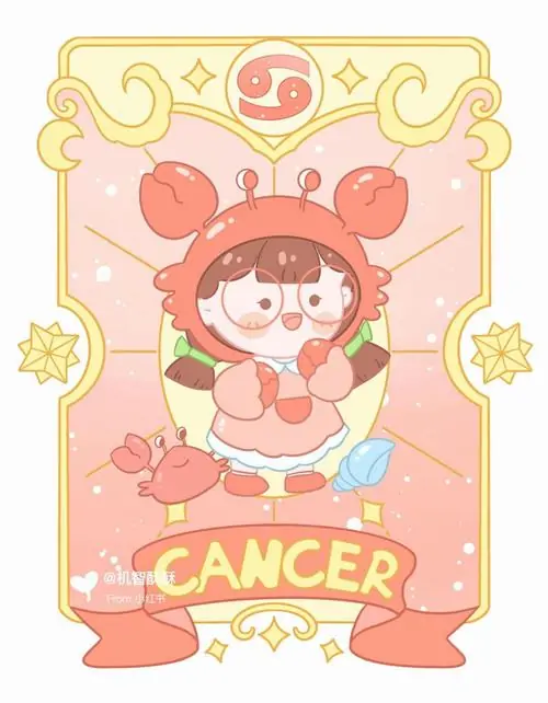 24 Hình anime Cự Giải nữ với biểu cảm ngọt ngào và vỏ sò phát sáng, tạo nên cảm giác nhẹ nhàng mà vẫn đầy sức hút