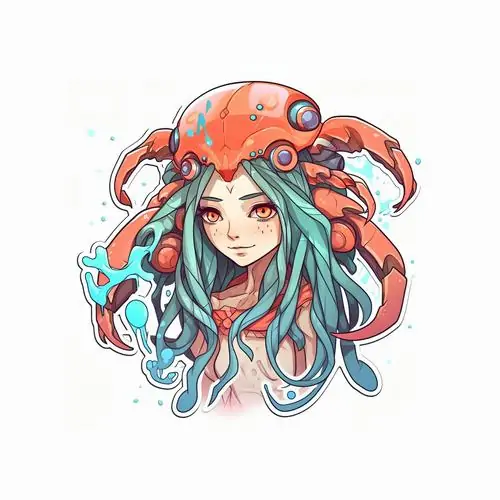 25 Ảnh chibi cung Cự Giải nữ tựa bên mặt trăng, ánh mắt trong trẻo làm tổng thể trông mềm hơn và cực kỳ cuốn hút