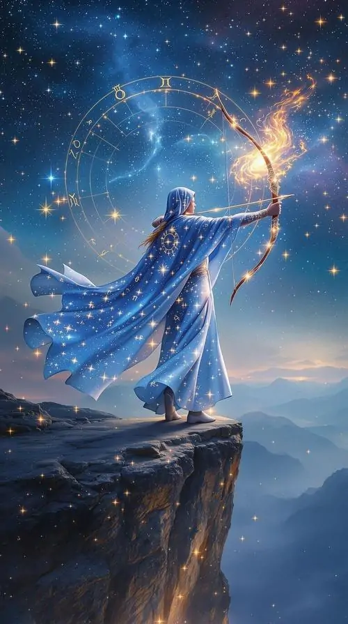 3 Ảnh chibi nữ cung Nhân Mã tạo dáng nhảy nhẹ, váy xòe nhỏ xinh và biểu cảm lanh lợi làm ảnh thêm cuốn hút