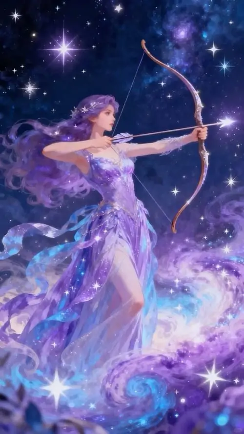 21 Ảnh chibi Xạ Thủ nữ với tóc ngắn ôm mặt, đôi mắt long lanh và sắc hồng tím tạo cảm giác rất ấm áp