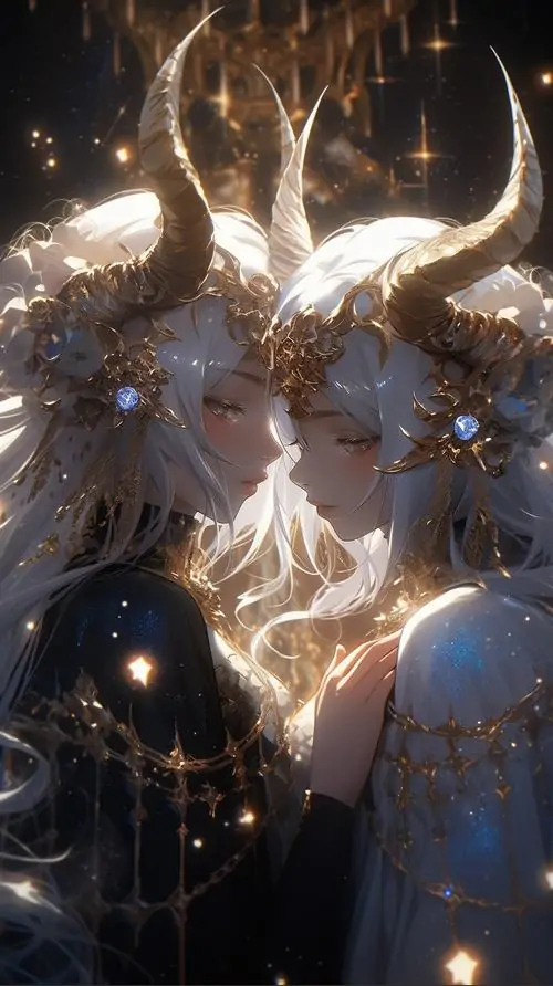 10 Bức vẽ đưa hai linh thể trắng sáng như hươu thần vào nền tối sâu, cảm giác huyền hoặc lan khắp toàn ảnh