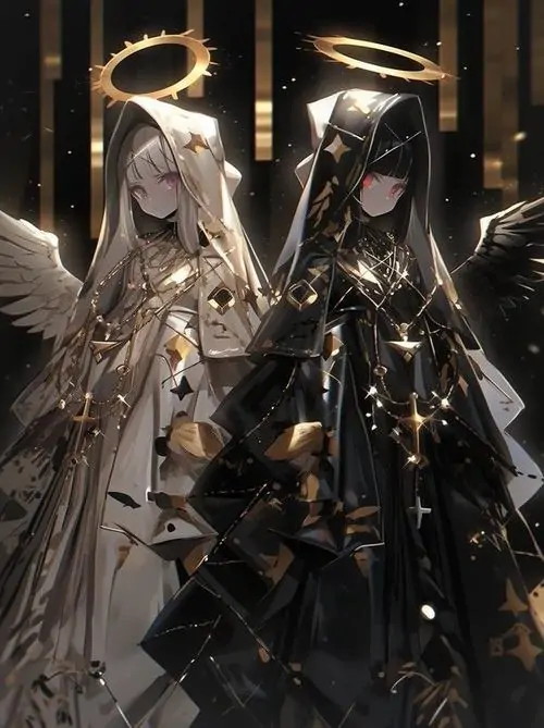 28 Cặp chiến binh cánh sáng đứng song đôi trong sắc đen vàng, chất liệu ánh kim khiến khung hình cực cuốn