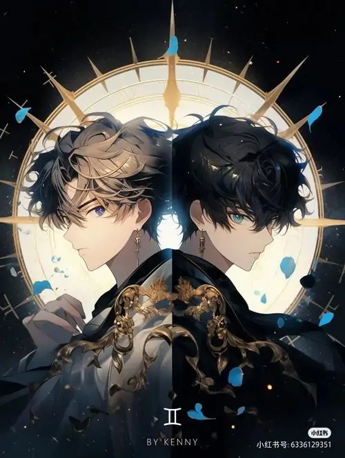 32 Hai nhân vật tóc tối quay lưng dưới quầng vàng lớn, khung hình cân xứng tạo cảm giác liên kết rất chặt