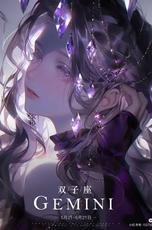 33 Gương mặt nghiêng chìm trong màn tím mỏng, chi tiết sáng quanh mắt tạo vẻ mộng mơ và dịu mềm