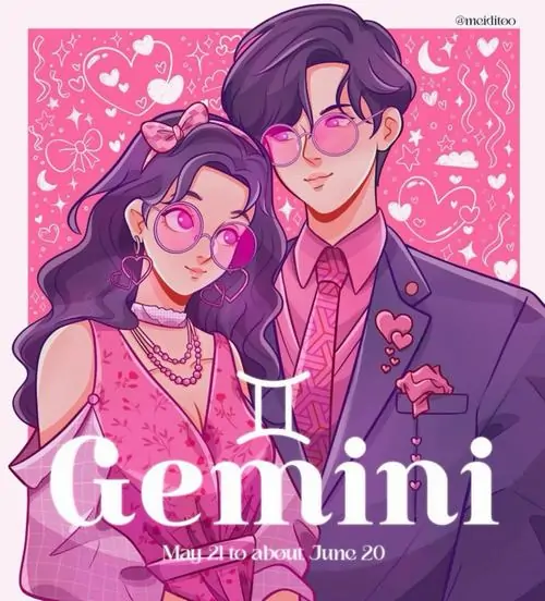 35 Tranh đôi trẻ trên nền hồng ngọt mắt, gương mặt tròn và sắc tím nhẹ khiến tổng thể rất dễ mến