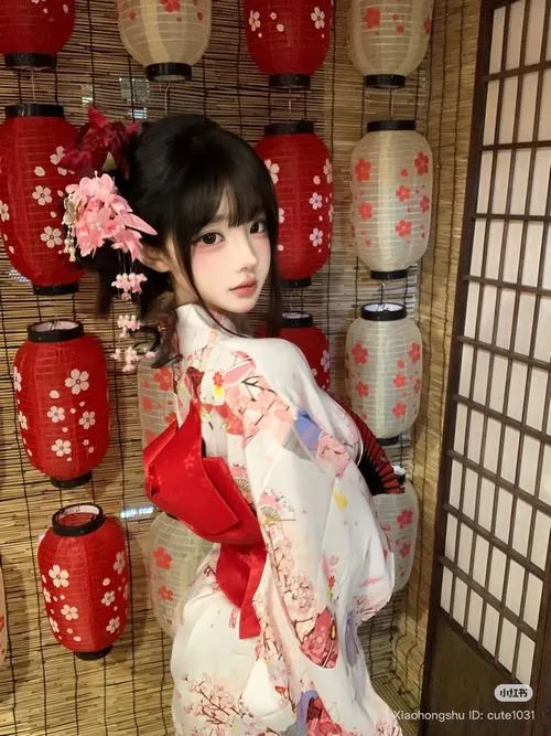 11 Gái đẹp diện furisode đa sắc obi lớn thắt nơ to ống tay dài buông thõng bên sông yên bình