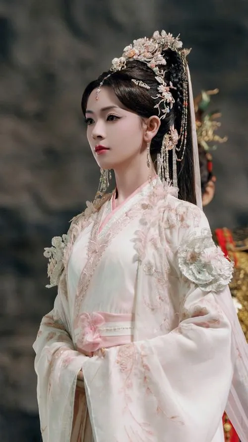 29 Ảnh mỹ nhân cổ trang mặc áo kem tóc búi cao gợi vẻ sang nhẹ và thanh tú rất hút mắt