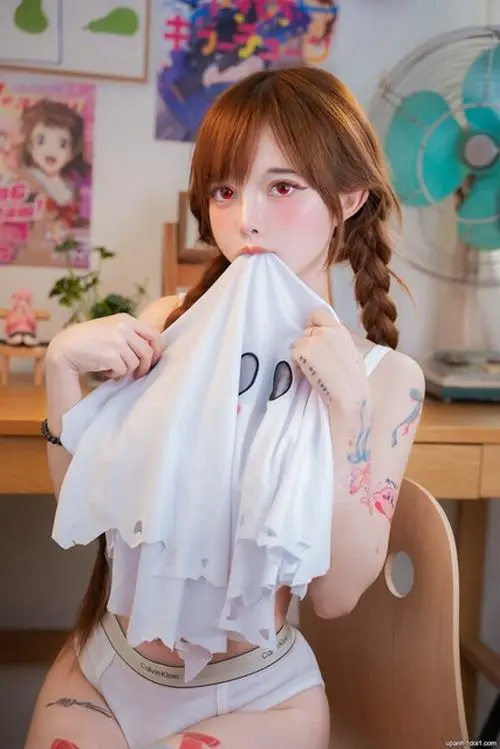 30 Cô nàng cắn nhẹ gấu áo trắng khoe vẻ đáng yêu tự nhiên trong khung hình mang chất ảnh cosplayer nữ xinh