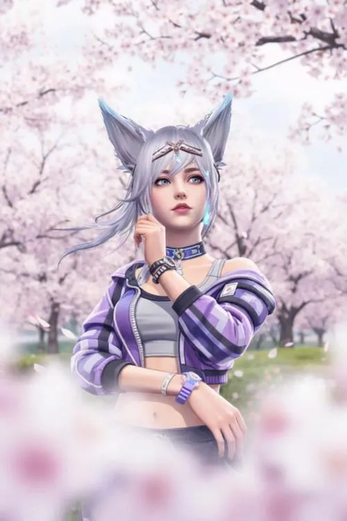 16 Ảnh gái xinh cosplay Free Fire lấy cảm hứng Caroline với tóc bạc và tai cáo tạo vẻ dễ thương nổi bật