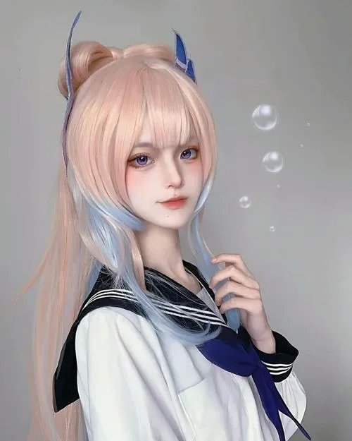 1 Ảnh gái xinh hóa nhân vật tóc hồng tai mèo với ánh nhìn mềm và thần thái dịu nhẹ rất cuốn mắt