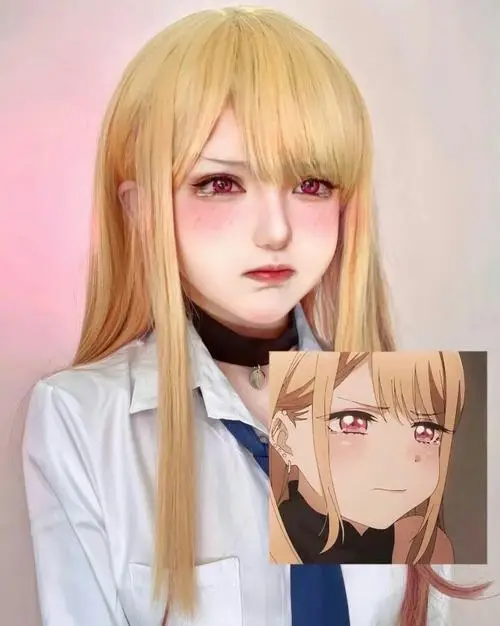 19 Bộ ảnh gái đẹp hóa thân anime nữ tóc vàng dài áo trắng gợi cảm giác thanh sạch nhưng vẫn rất cuốn