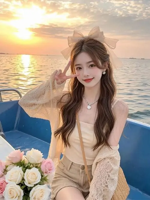 20 Ảnh gái dễ thương cười trong quán cà phê, khóe môi cong nhẹ kết hợp background mờ tạo cảm giác ấm áp và thư thái