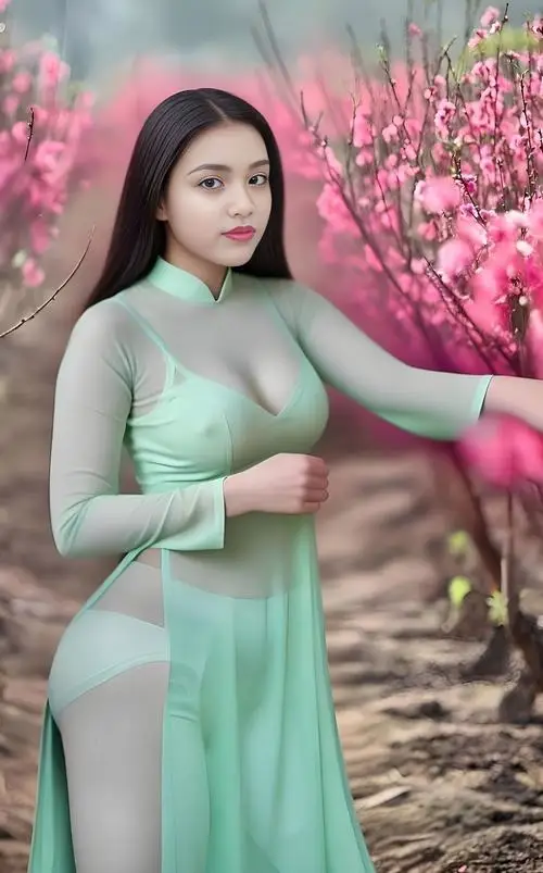 22 Ảnh cô gái mặc áo dài cách tân có họa tiết tinh xảo làm điểm nhấn cho vẻ đẹp nửa kín nửa hở gợi cảm.