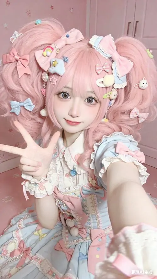 13 Khung selfie cho thấy nàng thơ cute với tóc hồng buộc chùm, thần sắc pinky làm gương mặt thêm lung linh