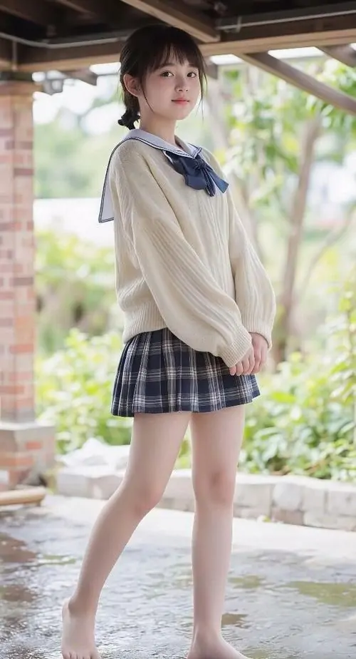 17 Dưới mái hiên mỹ nhân phối áo rộng với váy caro ngắn mang sắc thái gần gũi và vẻ ngoài trẻ trung khá bắt mắt