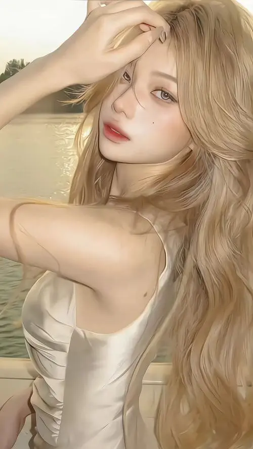 20 Hot girl sexy tóc vàng buông dài với váy satin sáng màu làm khung hình mềm hơn nhưng vẫn giữ vẻ khác biệt