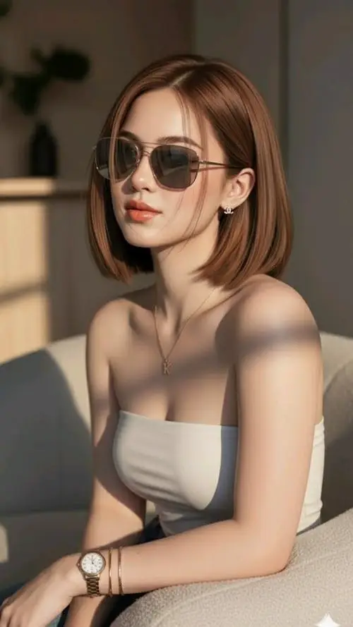 55 Bên bờ biển xanh ngắt ảnh cô gái diện bikini khoét cao phô diễn trọn vẹn vòng một nảy nở chuẩn đồng hồ cát.