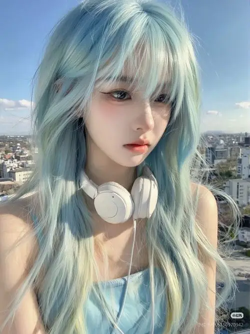 8 Mỹ nhân tóc xanh pastel đeo tai nghe ngoài ban công phối đồ nổi bật theo hơi hướng Harajuku mà vẫn nền nã