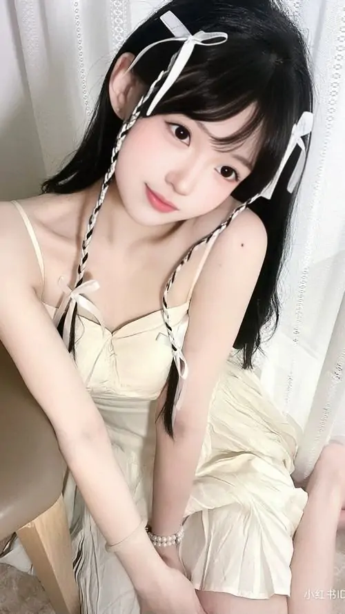 28 Cô gái cúi nhẹ về phía máy ảnh, tóc đen cài kẹp và mặc váy kem mềm, đôi mắt tròn cùng biểu cảm ngọt làm ảnh gái xinh nhất thế giới trở nên hình cute, sáng sủa và đầy nét dịu dàng tuổi trẻ