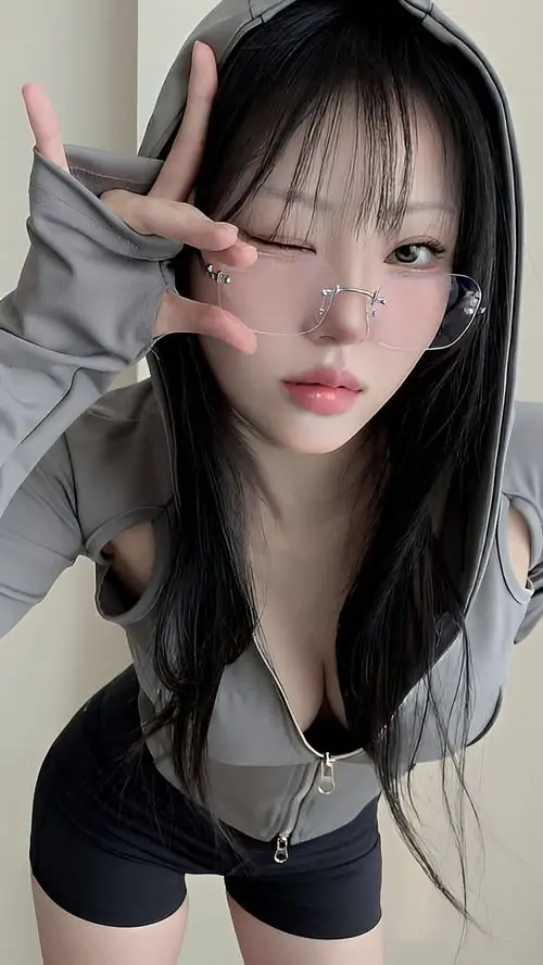 24 Bức cận mặt với tóc thẳng, áo tối màu và ngón tay giơ cạnh mắt làm khung hình rất bắt nét, cảm giác ảnh girl cá tính mạnh đến từ biểu cảm tiết chế cùng bối cảnh mờ, giữ độ lạnh vừa đủ mà không cứng