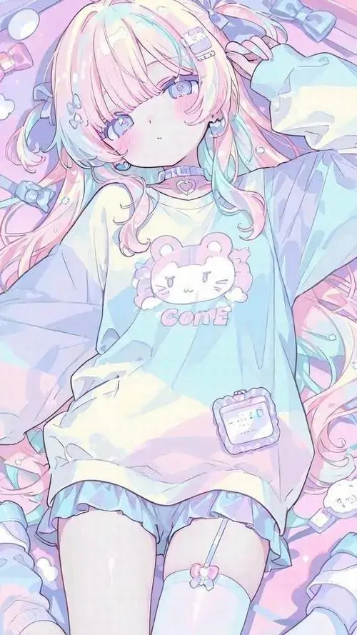 54 Góc cận của cô gái tóc hồng mở to đôi mắt xanh khiến người xem dễ chú ý ngay vào biểu cảm, lọn tóc bay và sắc nền nhạt tạo nên ảnh đại diện anime cực xinh cho hồ sơ cá nhân mềm mại