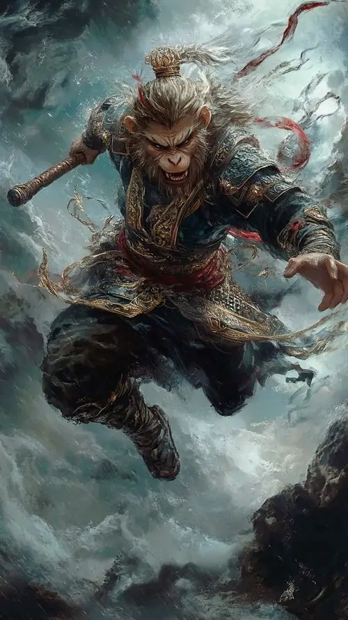 29 Hình nền siêu nét Hắc Thần Thoại Ngộ Không giữ bố cục ngồi thiền quen thuộc nhưng đẩy cảm giác trầm mặc lên rõ hơn nhờ tông xám lạnh