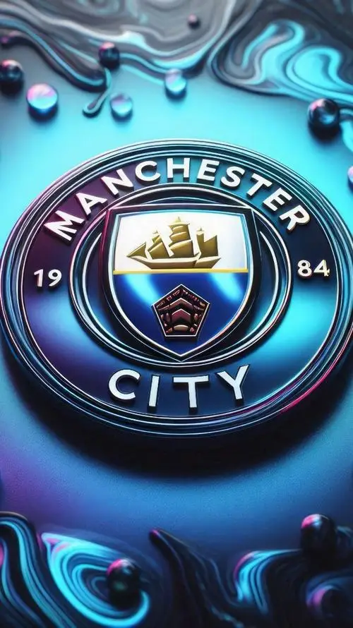 23 Hình huy hiệu Man City đặt trên nền đen làm bật năm 1894 và tăng cảm giác mạnh mẽ cho khung ảnh