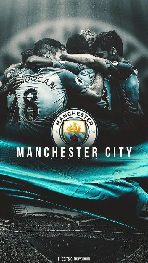 6 4K logo Man City trên poster sân Etihad tạo cảm giác chuyên nghiệp hợp làm ảnh minh họa bóng đá hiện đại