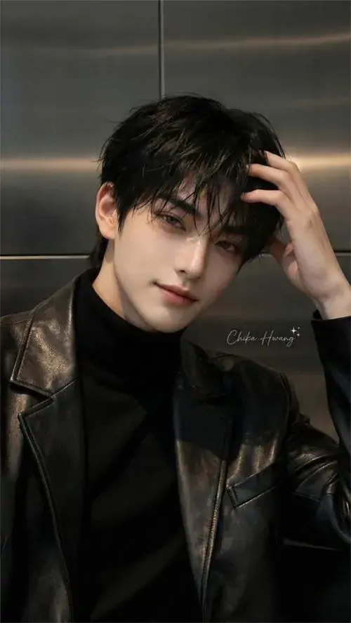 48 Góc chụp soái ca bắt khoảnh khắc nam giới quay nửa người trong căn phòng hẹp, tóc dài chạm gáy và áo sơ mi tối rủ nhẹ, bố cục này tôn dáng cao và làm vẻ lạnh lùng trở nên nổi bật hơn hẳn