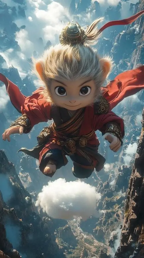 40 Ảnh nền nghệ thuật Black Myth Wukong khai thác cận mặt rực sáng với lớp tóc cháy và góc nghiêng sắc sảo rất hợp màn hình dọc