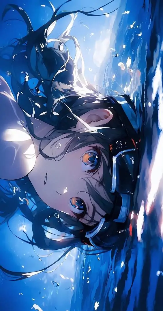 49 Ảnh nền anime độ nét cao đưa những lớp tóc bay và giọt nước lên rõ hơn, cảm giác xem gần như chạm được